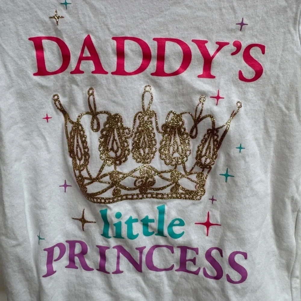 The Children’s Place 2T Girls Daddy’s Little Princess Short Sleeve Shirt Tee